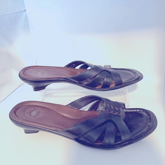 Nurture Leather Slip-On Sandals – Dark Brown - Picture 1 of 5